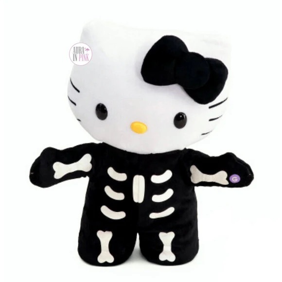 Hello Kitty Skeleton Plush - Black and White - Picture 1 of 1